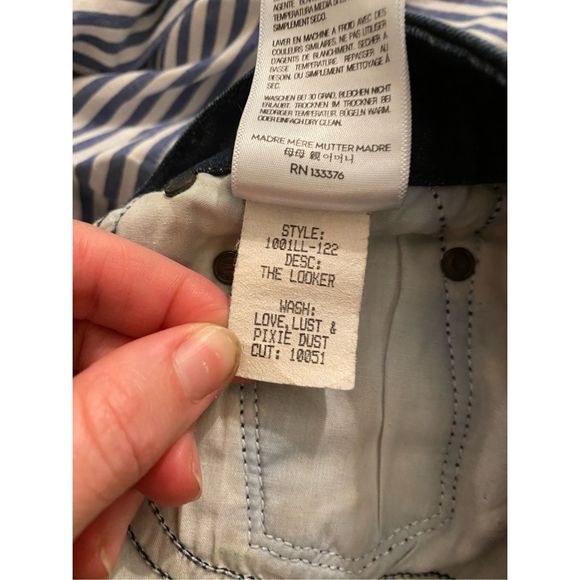 Mother The Looker Love Lust & Pixie Dust Jeans, Dark Wash, Sz 26 /Small, MP $298 - Picture 8 of 15